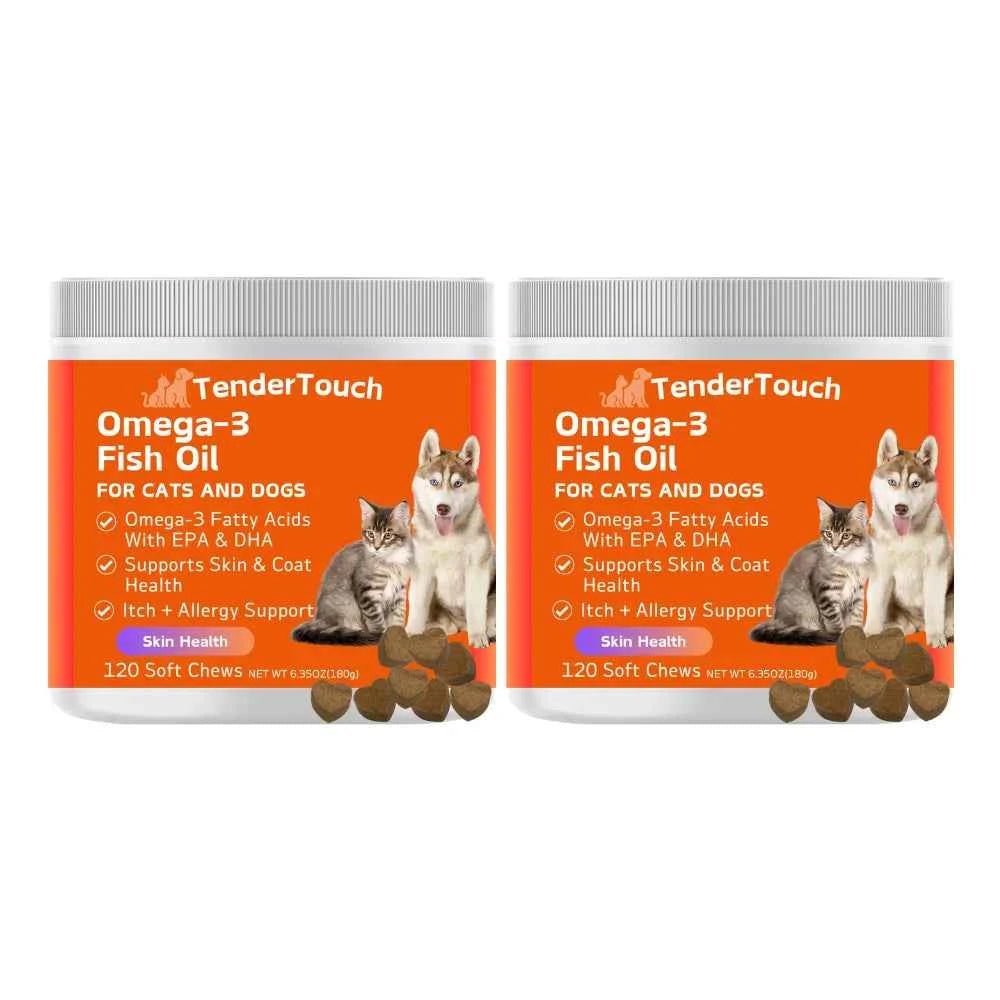 TenderTouch Omega 3 Fish Oil Chews for Pets - 2 Pack - Dog Omega Supplement by Souths Cheap Stuff