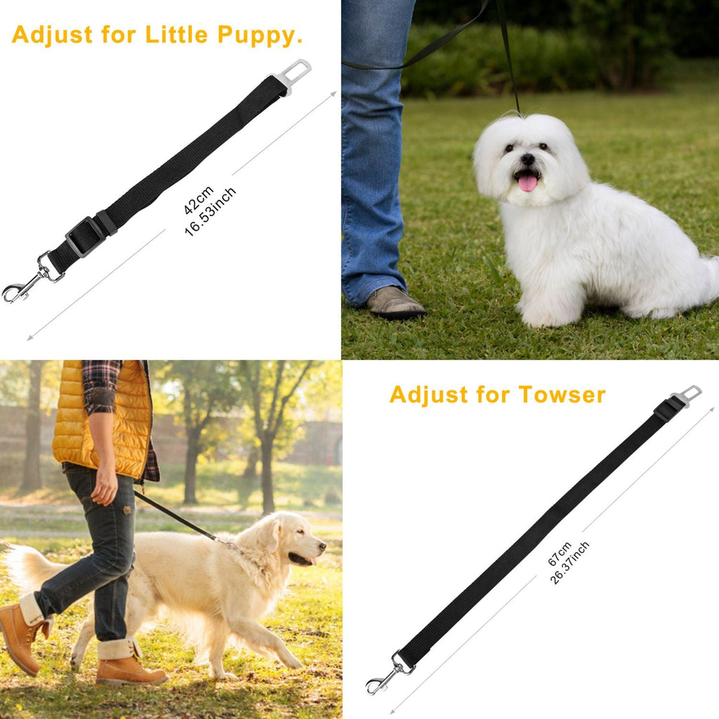 2Pcs Pet Dog Seat Belt Leash Adjustable Pet Dog Cat Safety Leads Harness - Spot