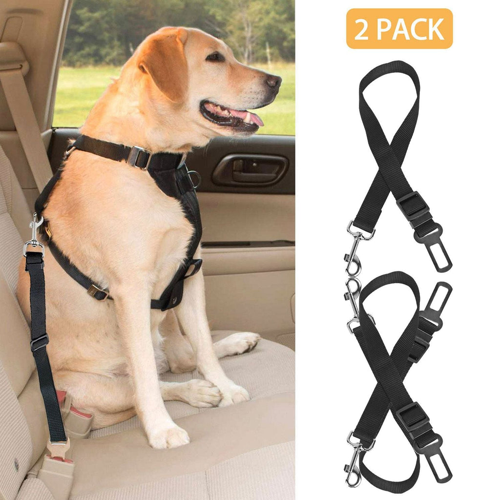 2Pcs Pet Dog Seat Belt Leash Adjustable Pet Dog Cat Safety Leads Harness - Spot
