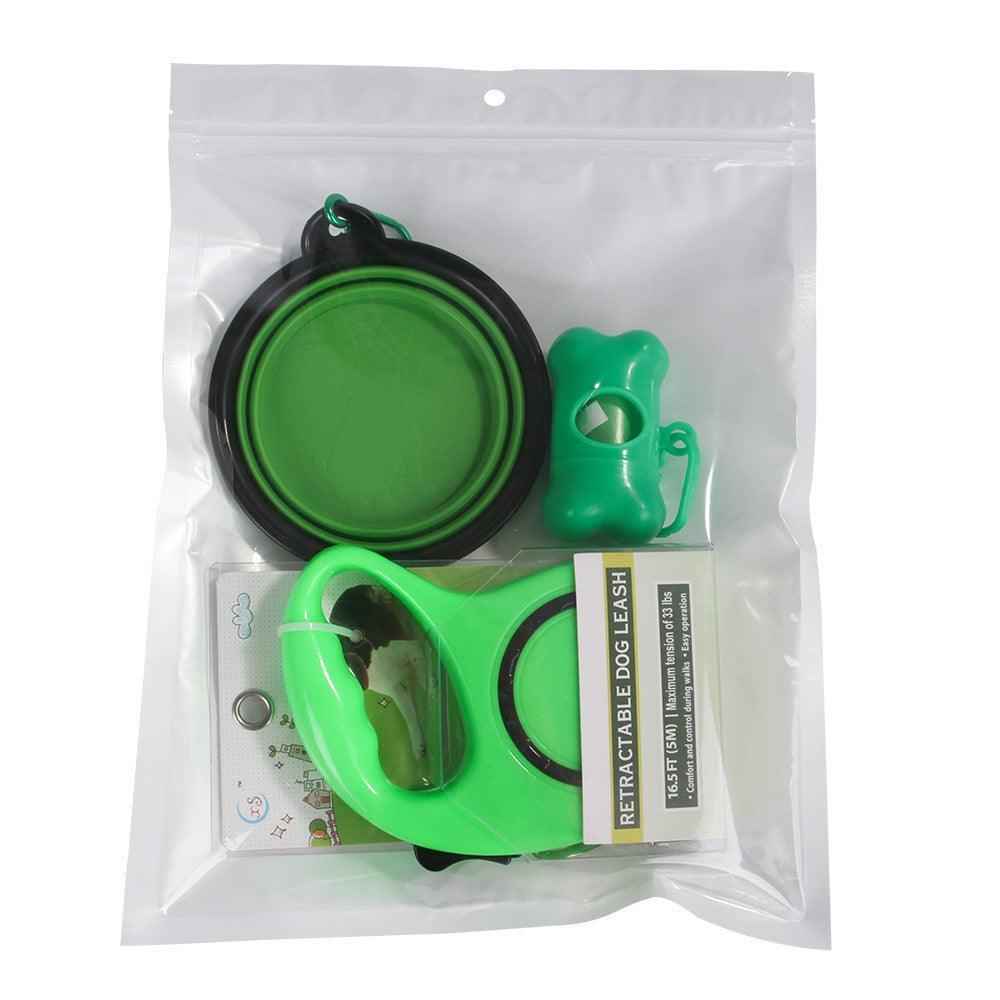 3-In-1 Dog Traction Rope And Folding Bowl Set by Dog Hugs Cat