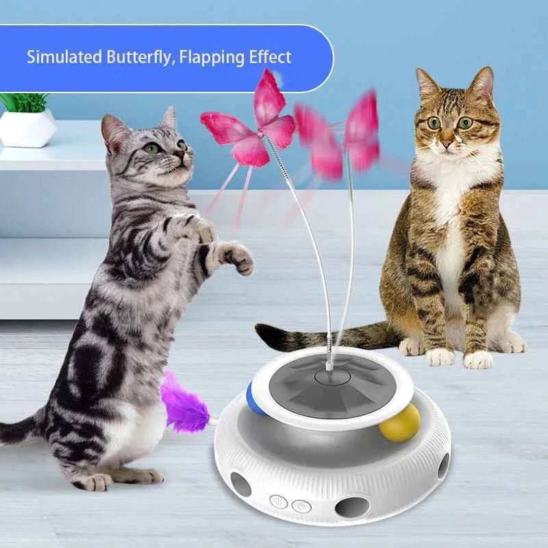 Interactive Pet Toys Set Automatic Butterfly Feather Cat Toy by Souths Cheap Stuff