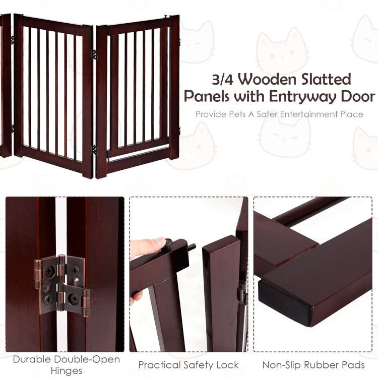 30 Inch Configurable Folding 4 Panel Wood Fence - Spot