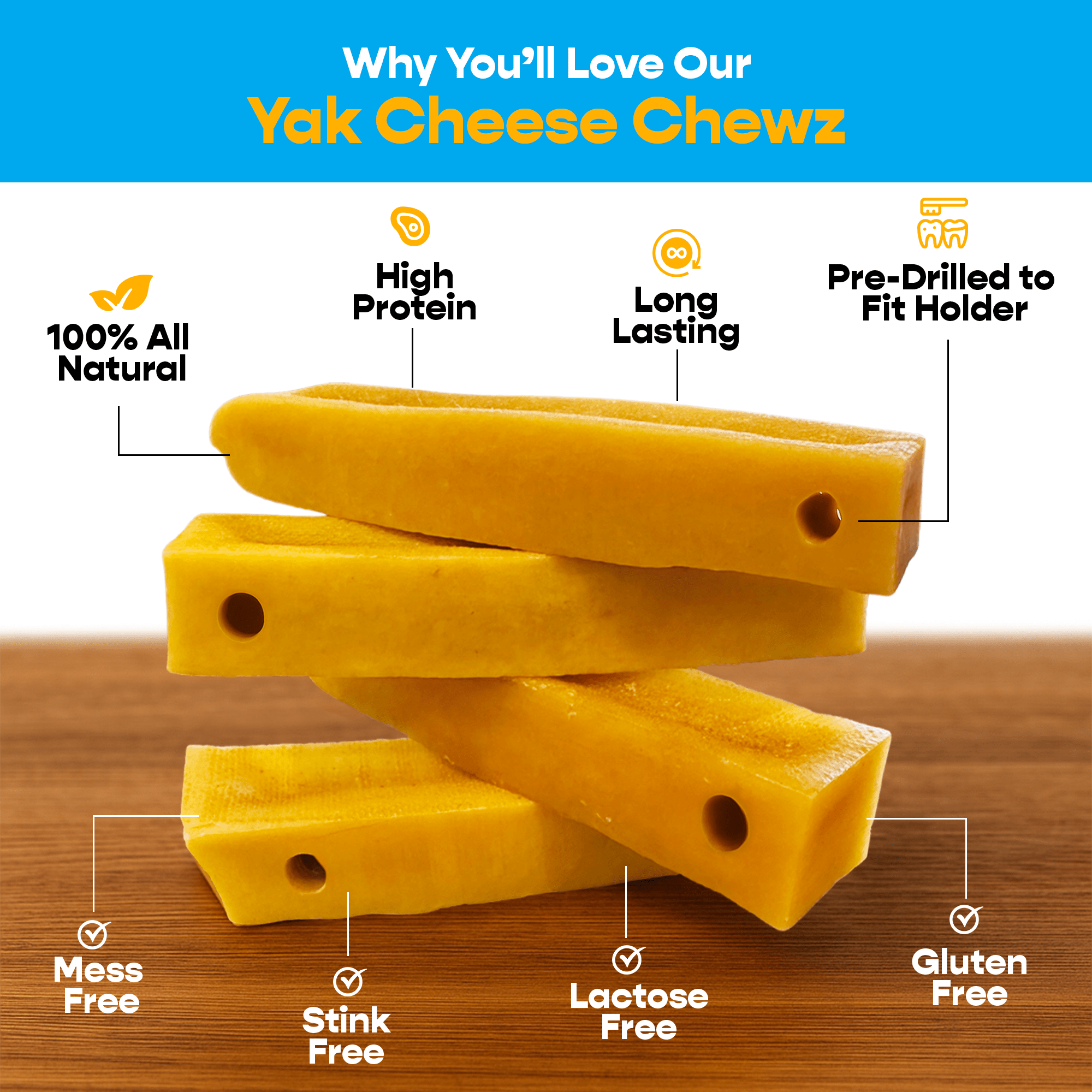 4 Pack XL Yak Cheese Refills For Mighty Chewz Bully Bone Holder - shop_name pets petsupplys