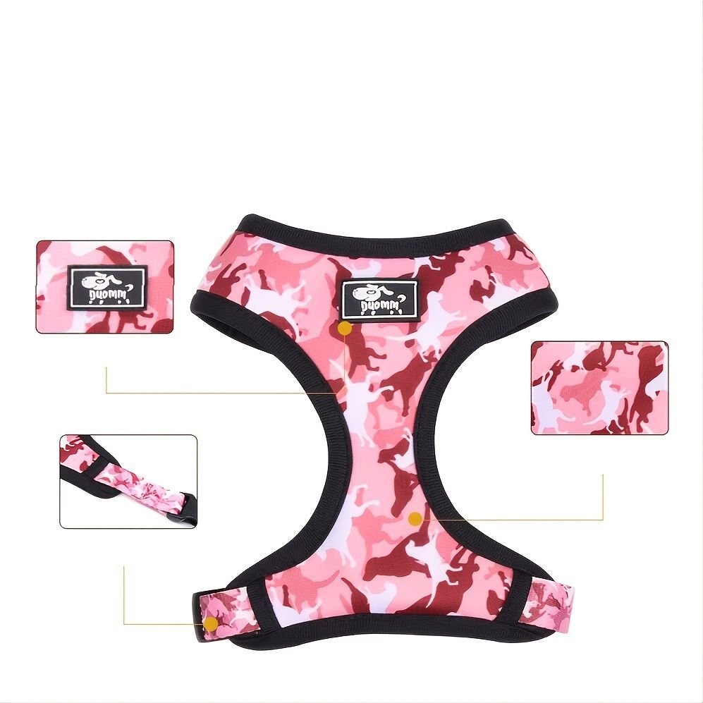 4Pcs Set Reflective No Pull Dog & Cat Harness Collar Leash With Dog Poop Bag For Small Medium Dog - Spot