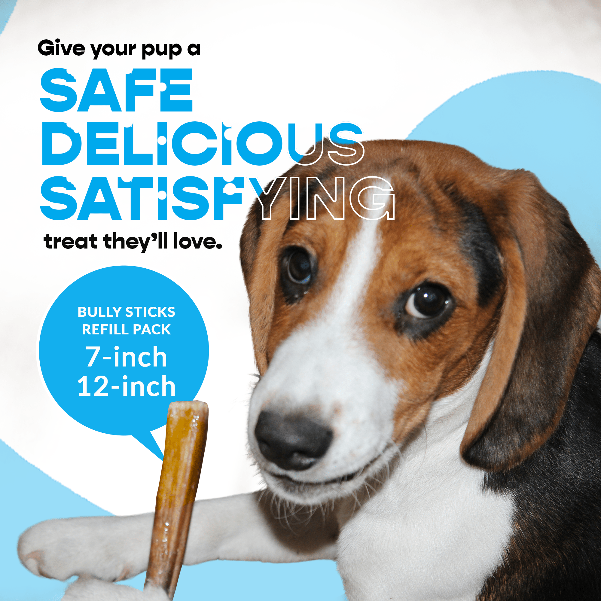 7 Inch Bully Sticks Refill Pack Pre Drilled For Mighty Chewz Holder - shop_name pets petsupplys