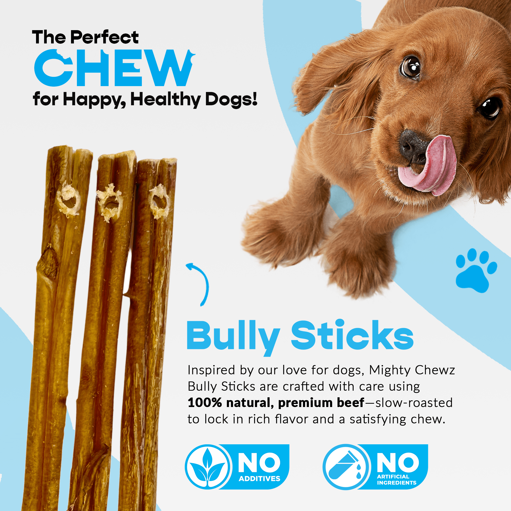 7 Inch Bully Sticks Refill Pack Pre Drilled For Mighty Chewz Holder - shop_name pets petsupplys