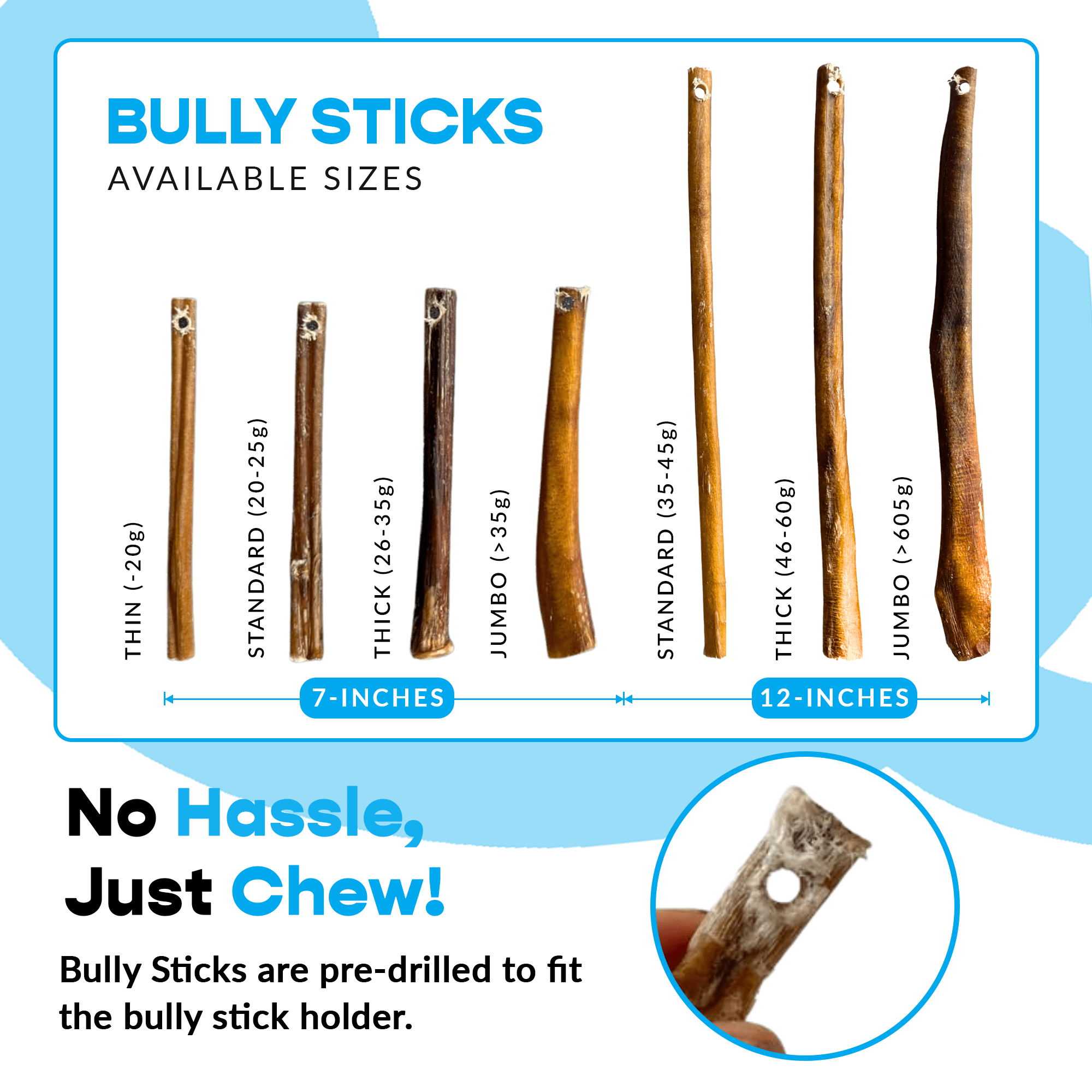 7" Thick Bully Sticks - Refill Pack - shop_name pets petsupplys