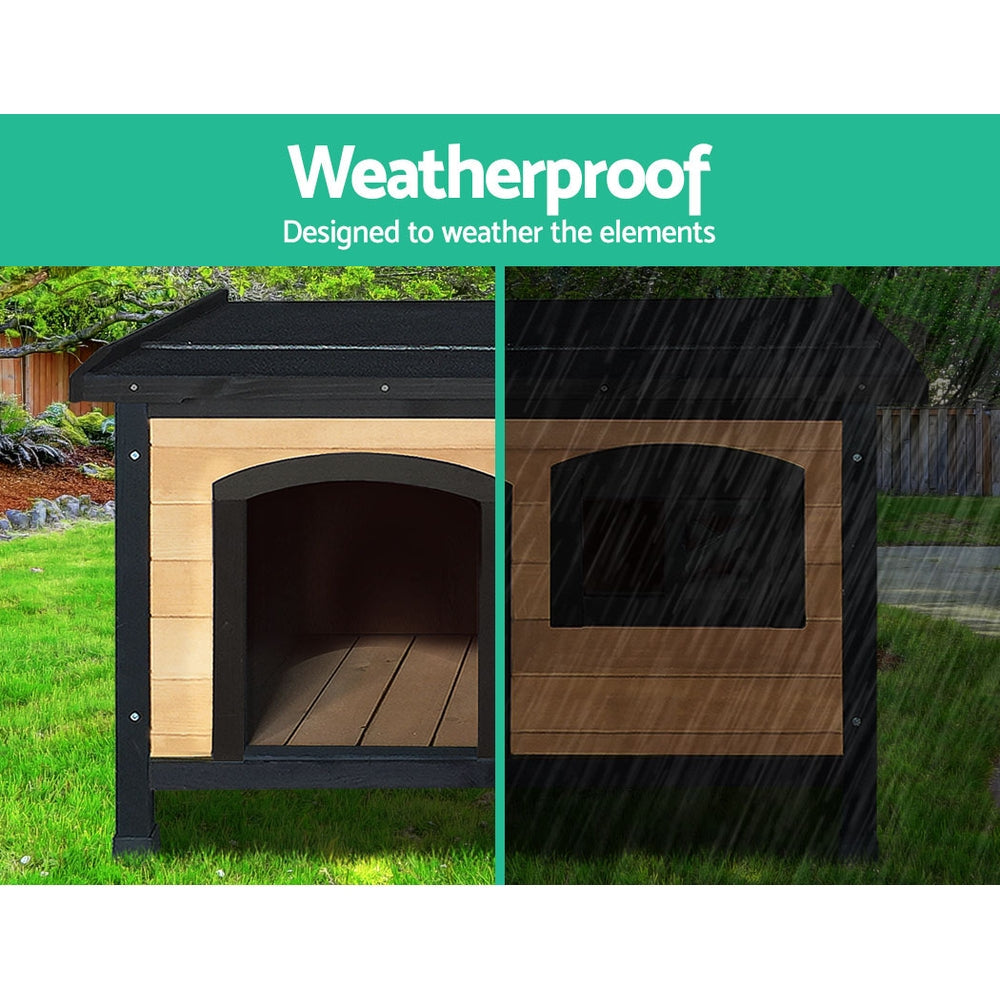 i.Pet Dog Kennel Large Wooden Outdoor Indoor House Pet Puppy Crate Cabin Waterproof by DropshipZone