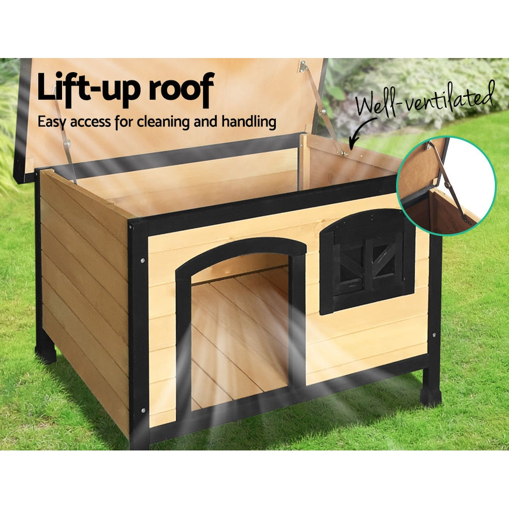 i.Pet Dog Kennel Large Wooden Outdoor Indoor House Pet Puppy Crate Cabin Waterproof by DropshipZone