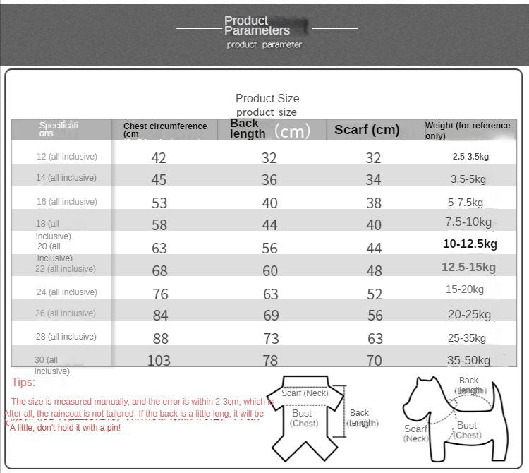 A Raincoat for all small and large dogs; Pet raincoat Medium large dog Golden hair Samo Alaska waterproof four foot raincoat Dog hooded raincoat - Spot