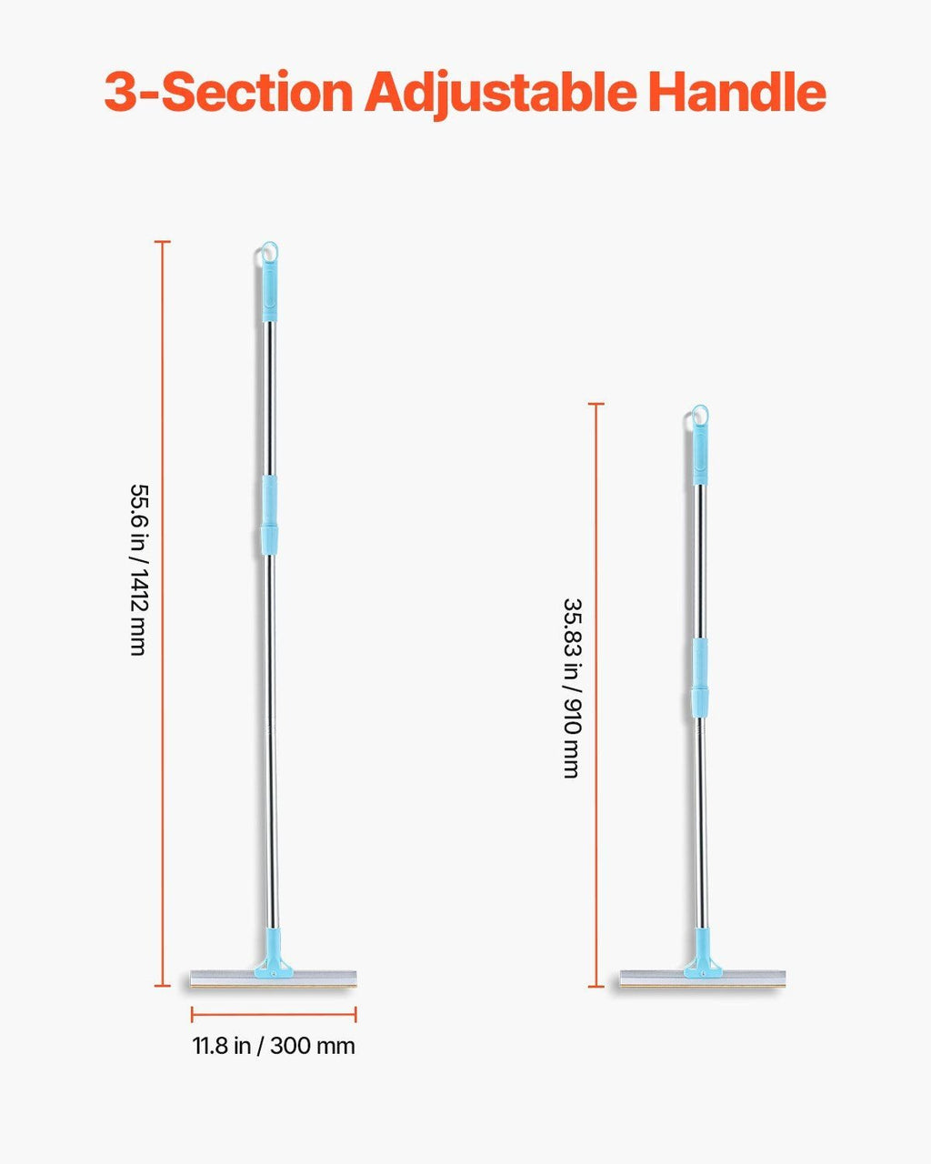 Adjustable Long Handle Pet Hair Carpet Rake - Groomer for Clean Floors - Spot