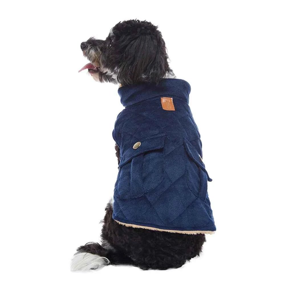 Plush Checkered Pet Winter Coat with Double Bag for Puppy - Thermal Dog Jacket by Souths Cheap Stuff