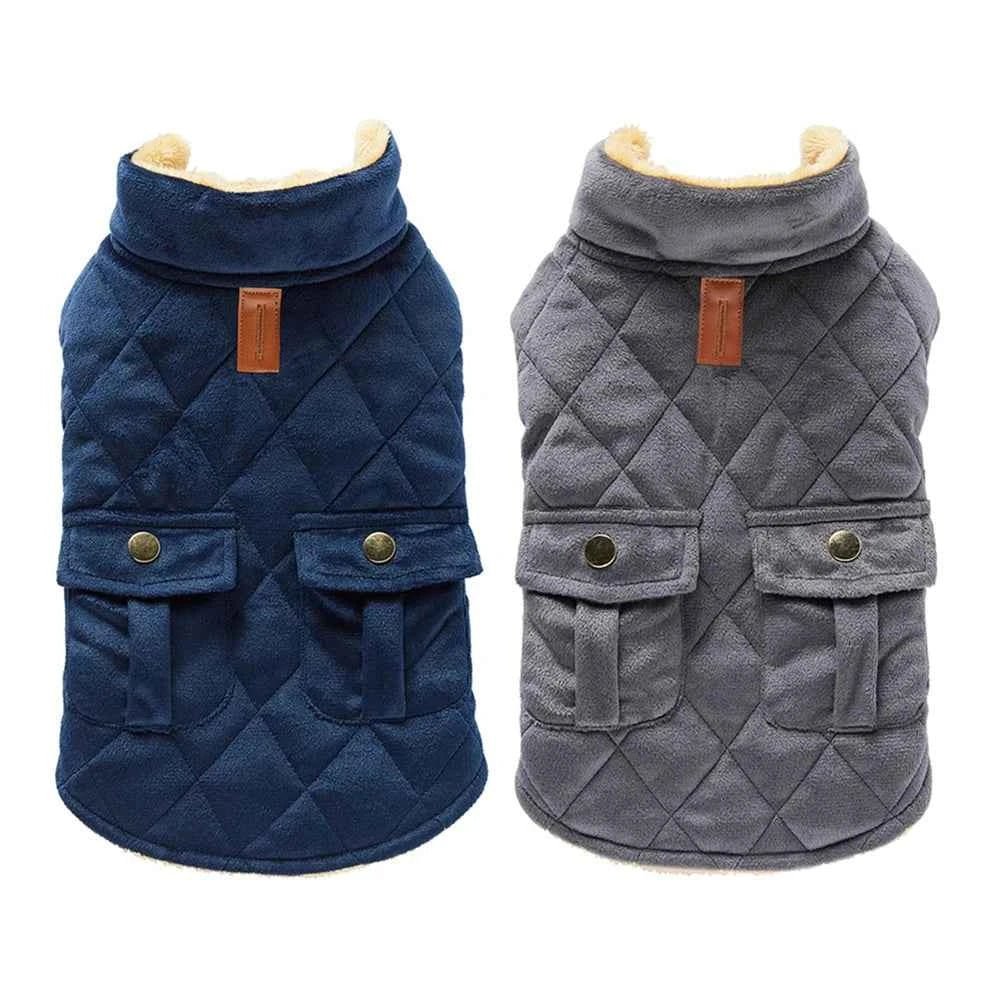 Plush Checkered Pet Winter Coat with Double Bag for Puppy - Thermal Dog Jacket by Souths Cheap Stuff