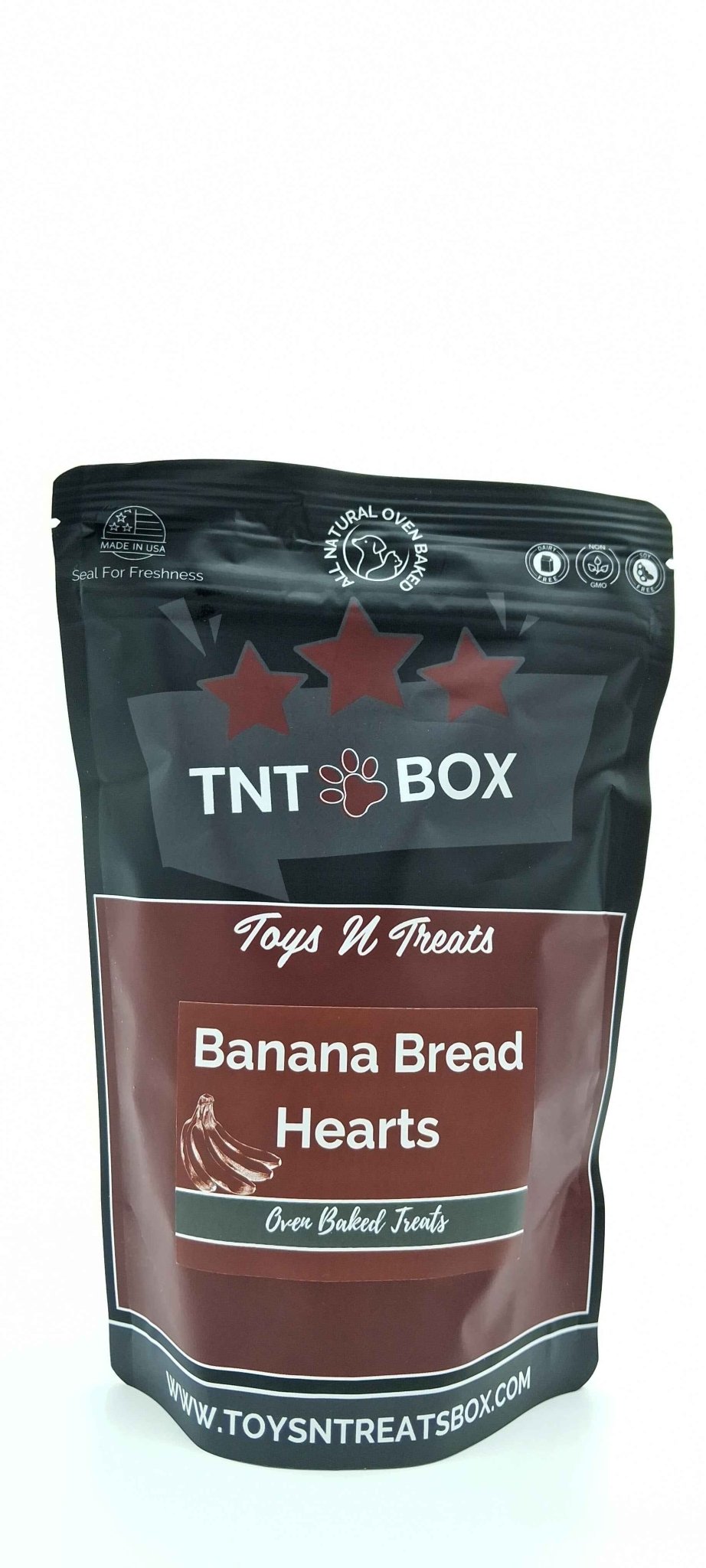 Banana Bread Hearts Probiotic Dog Treats All Natural Oven Baked - shop_name pets petsupplys