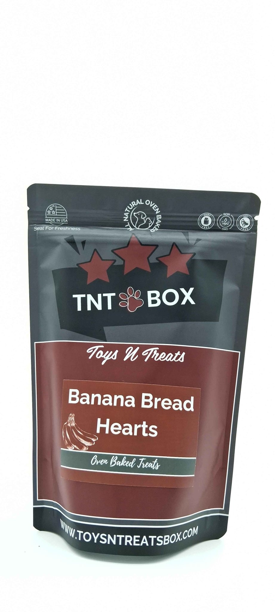 Banana Bread Hearts Probiotic Dog Treats All Natural Oven Baked - shop_name pets petsupplys