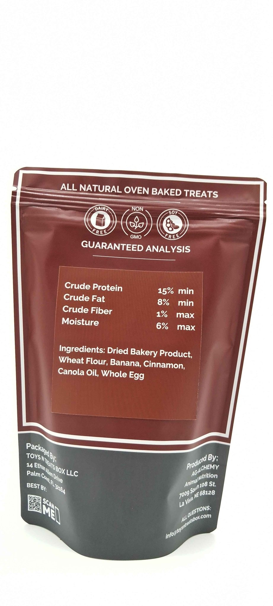 Banana Bread Hearts Probiotic Dog Treats All Natural Oven Baked - shop_name pets petsupplys