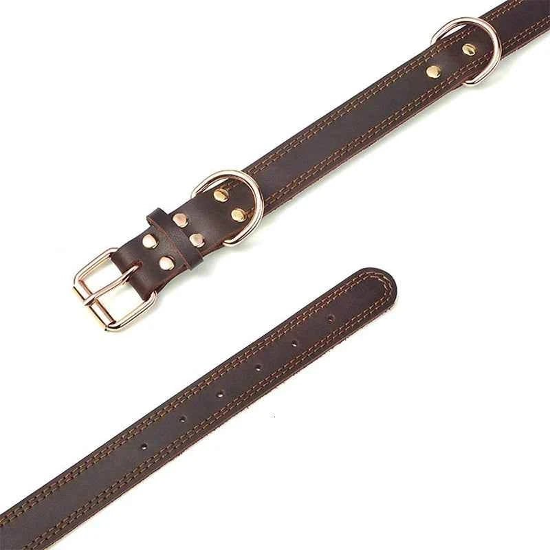 Premium Genuine Leather Dog Collar Vintage Style Durable Pet Collar for Medium to Large Dogs by Souths Cheap Stuff