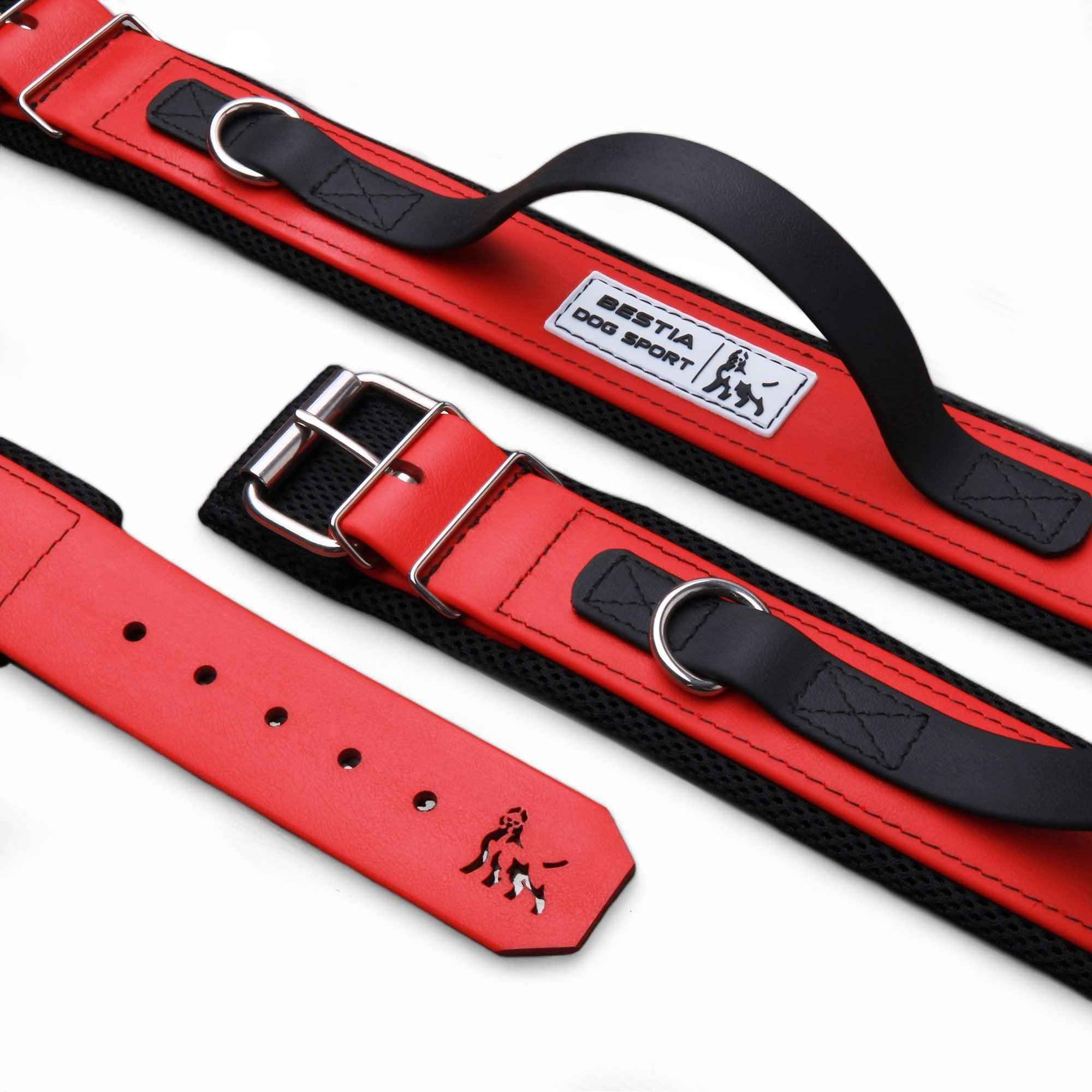 BESTIA DOG SPORT HANDLE COLLAR RED by BESTIA DOG SPORT