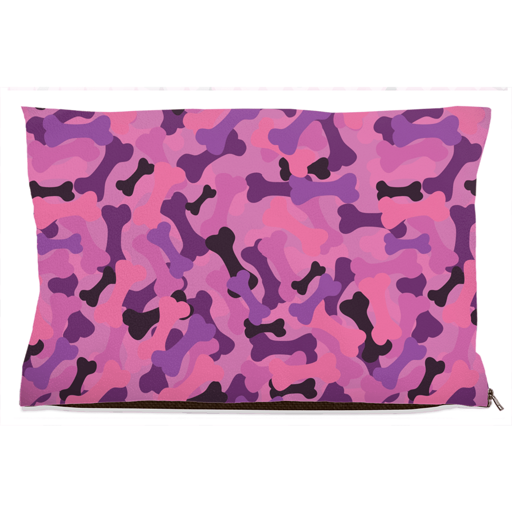 Bone Camo Pink Dog Bed Sizes 18x28 Inches For Pets - shop_name pets petsupplys