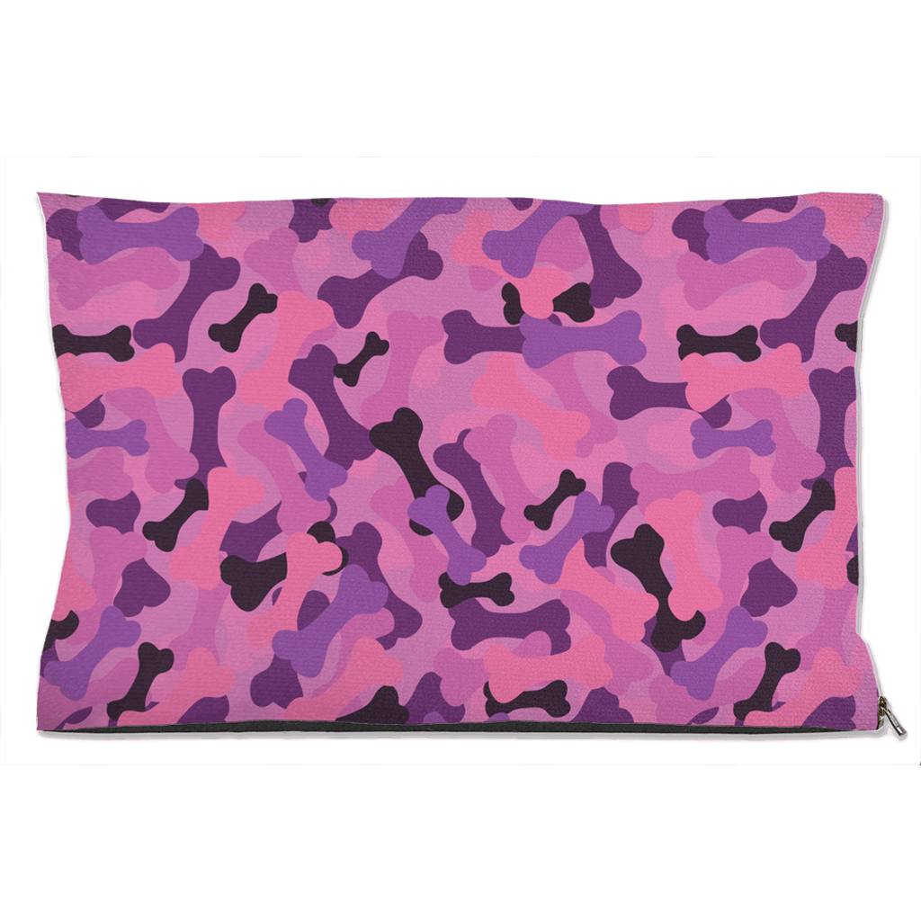 Bone Camo Pink Dog Bed Sizes 18x28 Inches For Pets - shop_name pets petsupplys