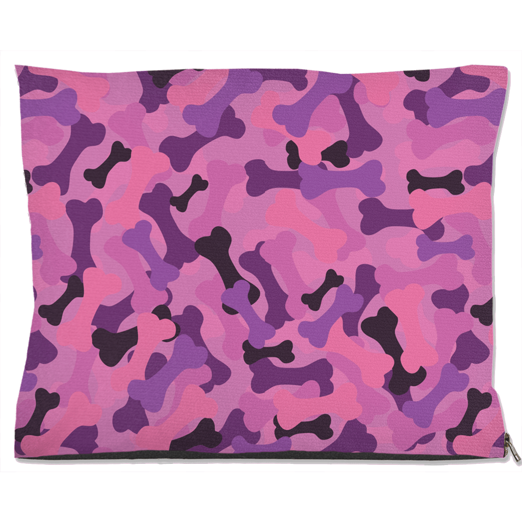 Bone Camo Pink Dog Bed Sizes 18x28 Inches For Pets - shop_name pets petsupplys