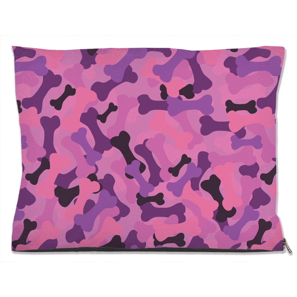 Bone Camo Pink Dog Bed Sizes 18x28 Inches For Pets - shop_name pets petsupplys