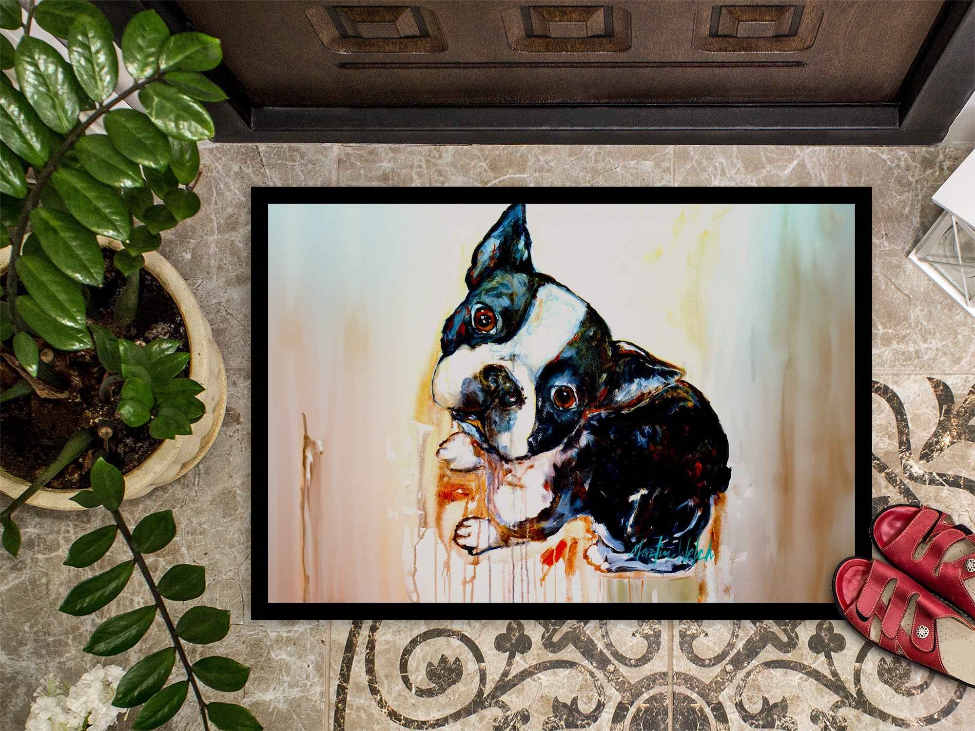 Boston Terrier Doormat The Look Outdoor Door Mat 24x36 Weather Resistant - shop_name pets petsupplys