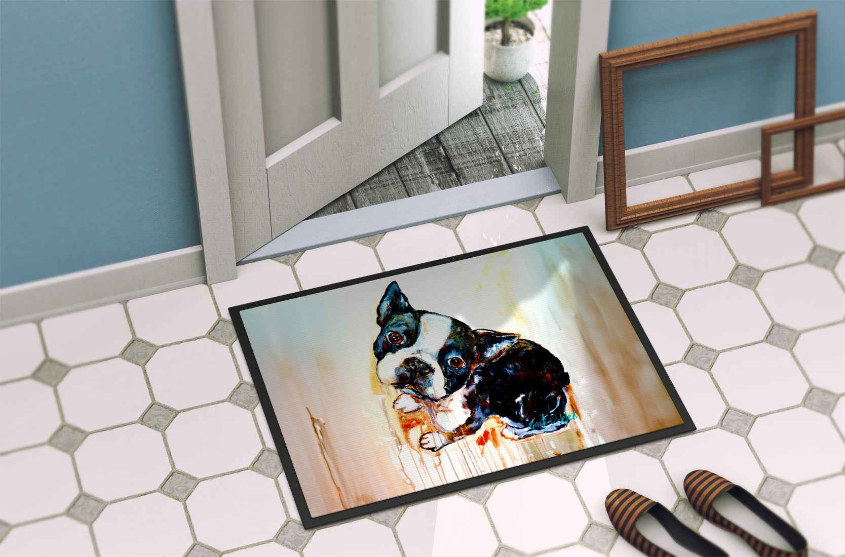 Boston Terrier Doormat The Look Outdoor Door Mat 24x36 Weather Resistant - shop_name pets petsupplys