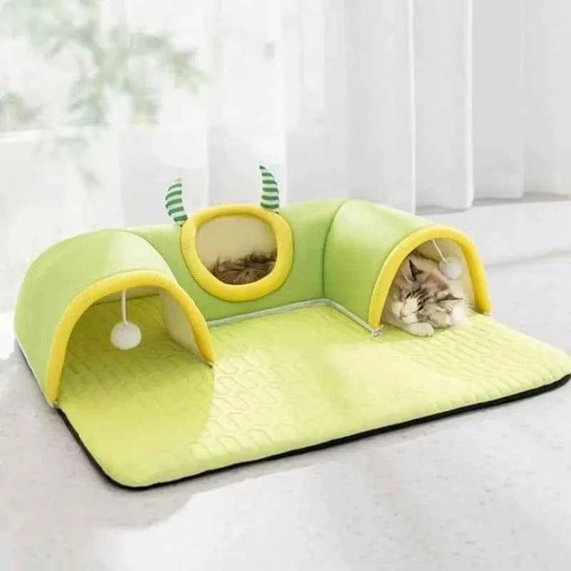 Breathable 2-in-1 Cat Bed Four Season Cozy Hideaway Pet Mat for Kittens Adult Cats by Souths Cheap Stuff