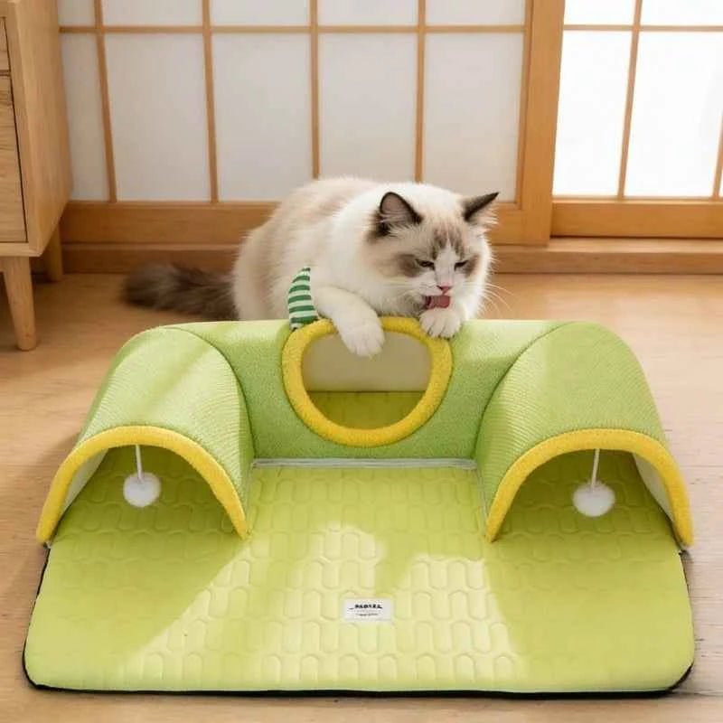 Breathable 2-in-1 Cat Bed Four Season Cozy Hideaway Pet Mat for Kittens Adult Cats by Souths Cheap Stuff