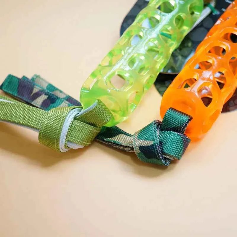 Soft Rubber Treat Dispenser Toy with Knotted Streamer for Dogs by Souths Cheap Stuff