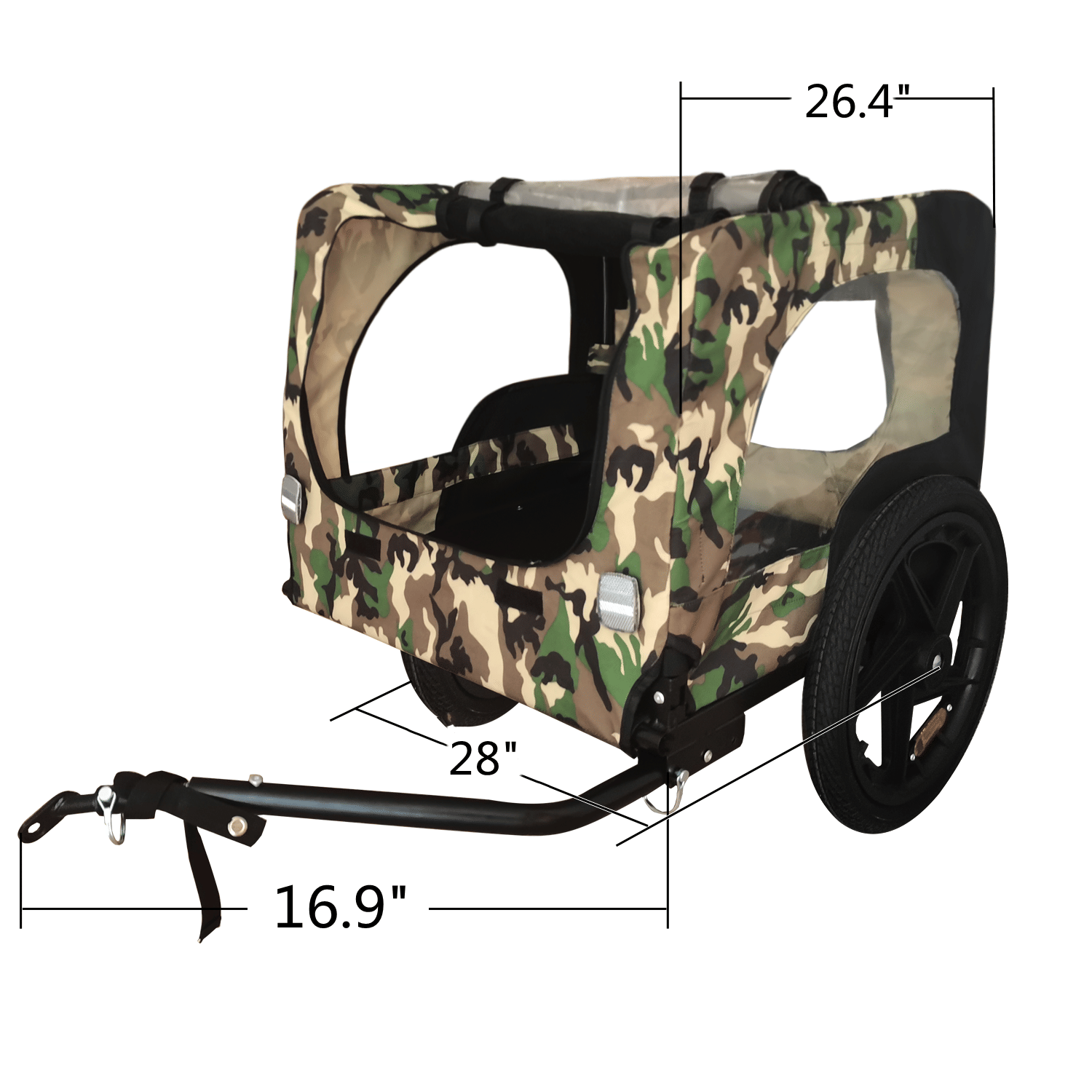 Camouflage Foldable Bicycle Trailer Bike Trailer for Camping Pet Dog Cat Luggage Carry - Spot