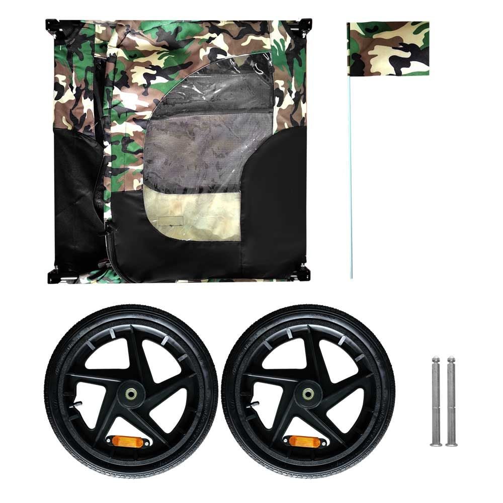 Camouflage Foldable Bicycle Trailer Bike Trailer for Camping Pet Dog Cat Luggage Carry - Spot