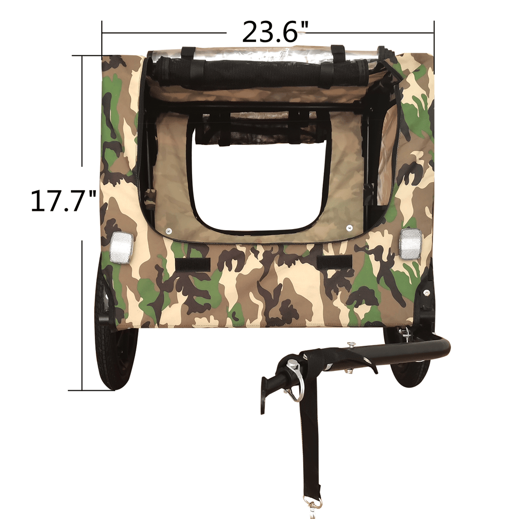 Camouflage Foldable Bicycle Trailer Bike Trailer for Camping Pet Dog Cat Luggage Carry - Spot
