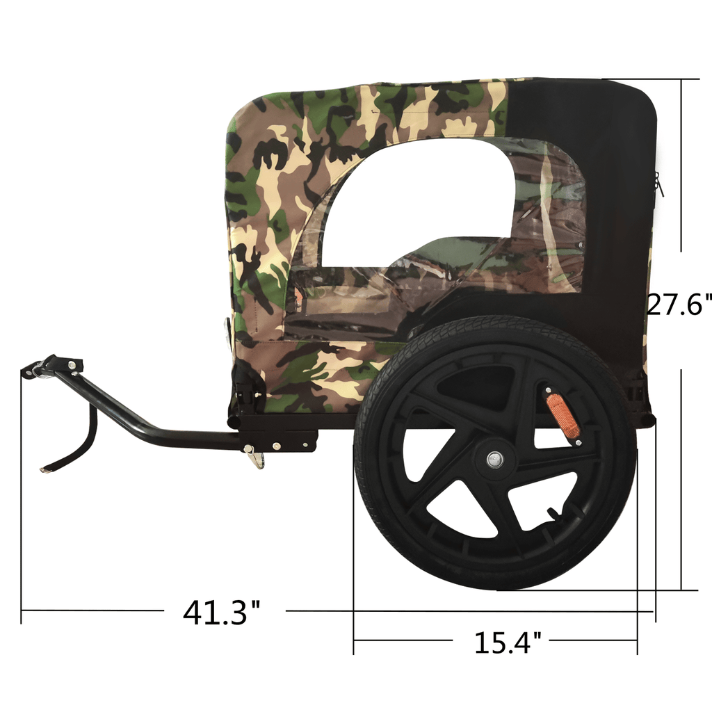 Camouflage Foldable Bicycle Trailer Bike Trailer for Camping Pet Dog Cat Luggage Carry - Spot