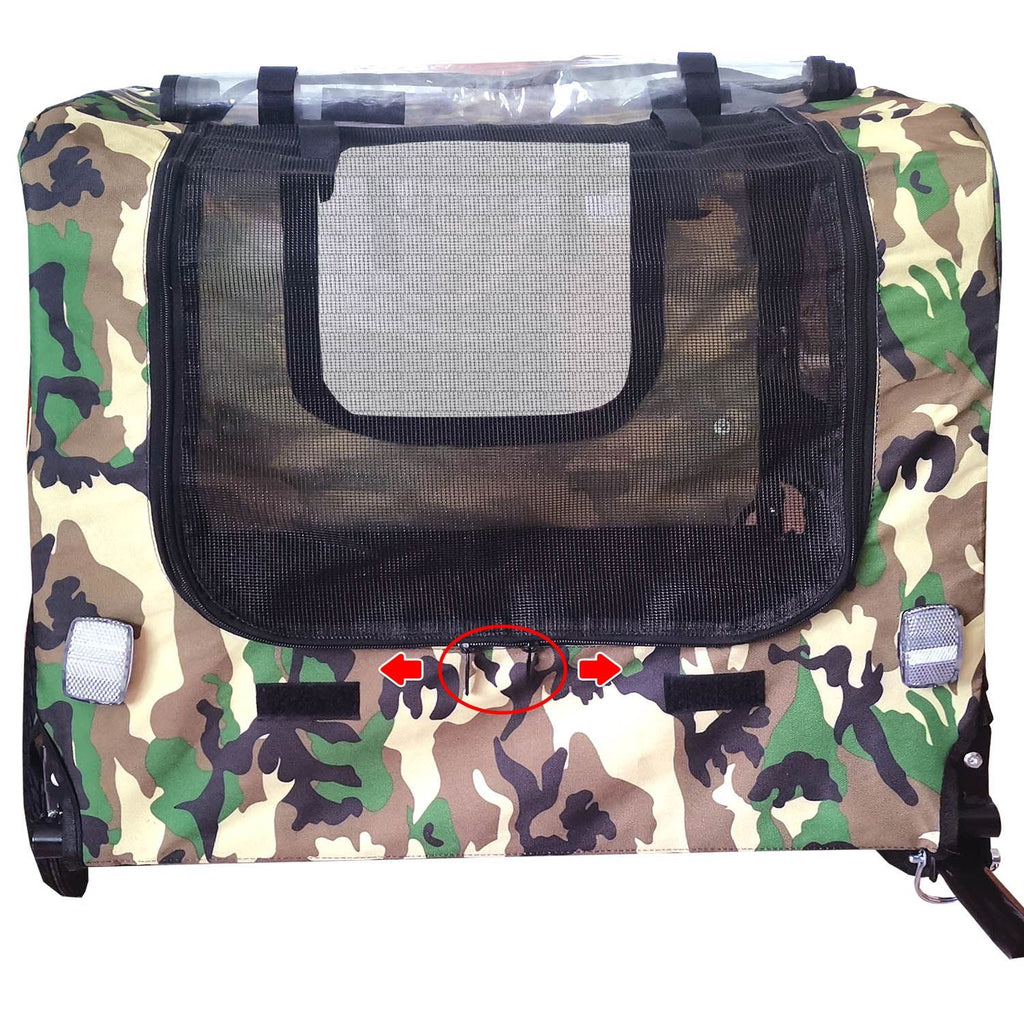 Camouflage Foldable Bicycle Trailer Bike Trailer for Camping Pet Dog Cat Luggage Carry - Spot