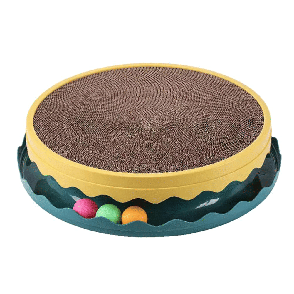 Compass Cat scratching Tray Cat scratching board, Cat scratching board with Ball, Interactive training Exercise Mouse Toys with Ball, scratching board Cat scratching Hopper, Indoor Cat Exercise Intera - Spot