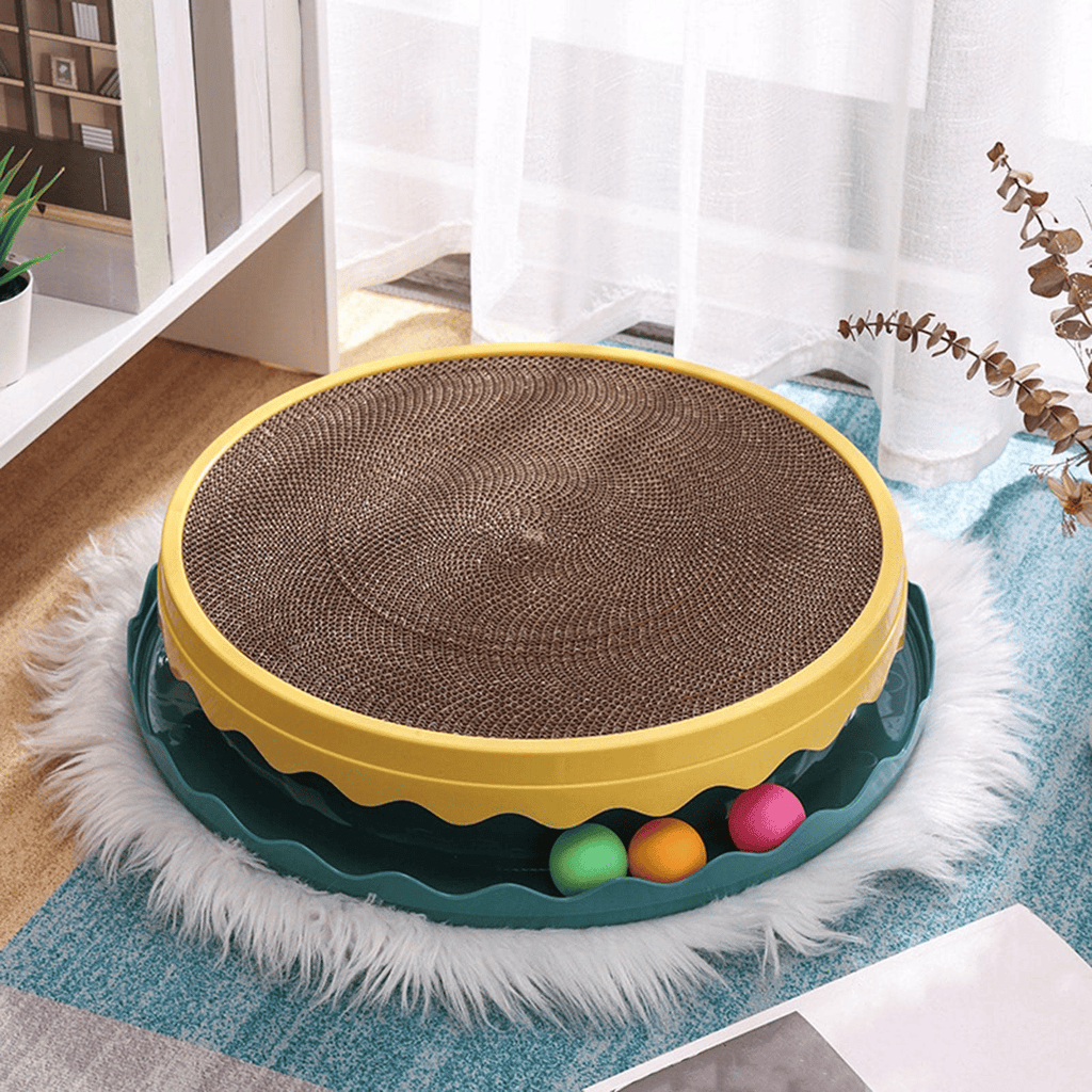 Compass Cat scratching Tray Cat scratching board, Cat scratching board with Ball, Interactive training Exercise Mouse Toys with Ball, scratching board Cat scratching Hopper, Indoor Cat Exercise Intera - Spot