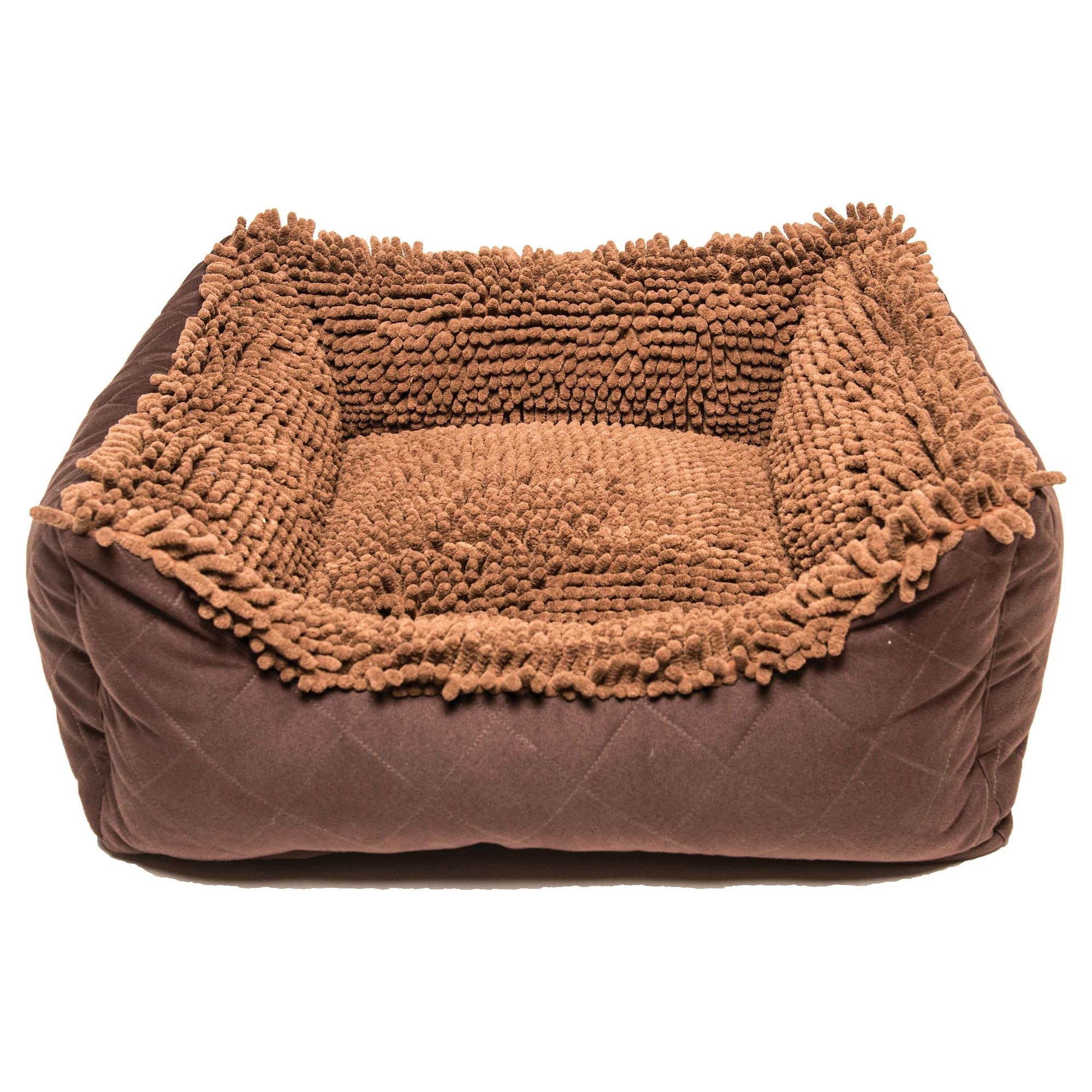 DGS Pet Products Dirty Dog Lounger Bed Small Brown 22" x 20" x 8" - Spot