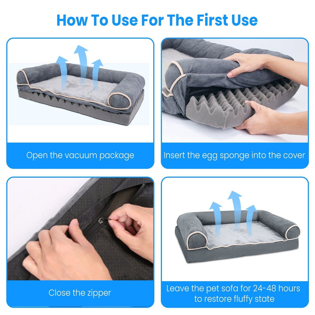 Dog Bed Pet Bed Sofa Dog Couch Pet Cushion Carpet Mattress with Washable and Removable Cover for Medium Large Dogs - Spot