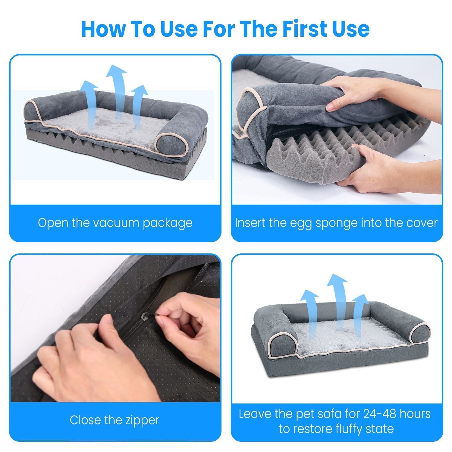 Dog Bed Pet Bed Sofa Dog Couch Pet Cushion Carpet Mattress with Washable and Removable Cover for Medium Large Dogs - Spot