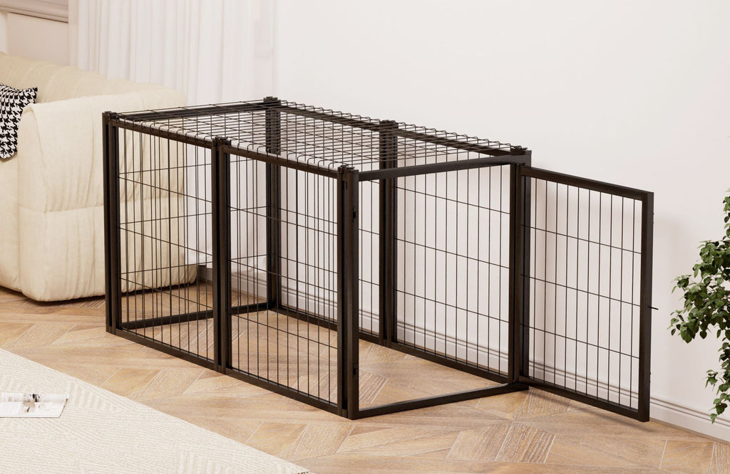 Dog Crate 47.2" Dog Kennel for Small Medium Dogs, Puppy Dog Playpen with Top, Pet Cage, Indoor, Black.47.2"L x 22"W x 24"H. - Spot