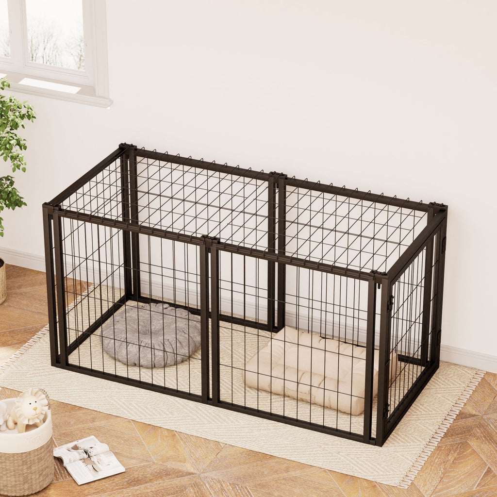 Dog Crate 47.2" Dog Kennel for Small Medium Dogs, Puppy Dog Playpen with Top, Pet Cage, Indoor, Black.47.2"L x 22"W x 24"H. - Spot