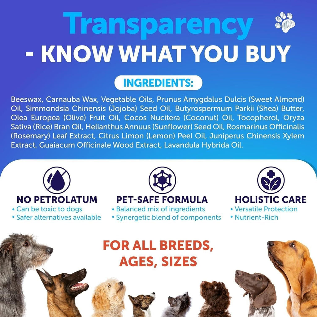 Dog Paw Balm Lick Safe Snout Soother Moisturizies Soothes & Nourishes Irritated Paw Pads and Dry Nose Protects from Cracks & Wounds Dog Feet Balm with Waxes Oils Butter Extracts 2.1 Oz - Spot