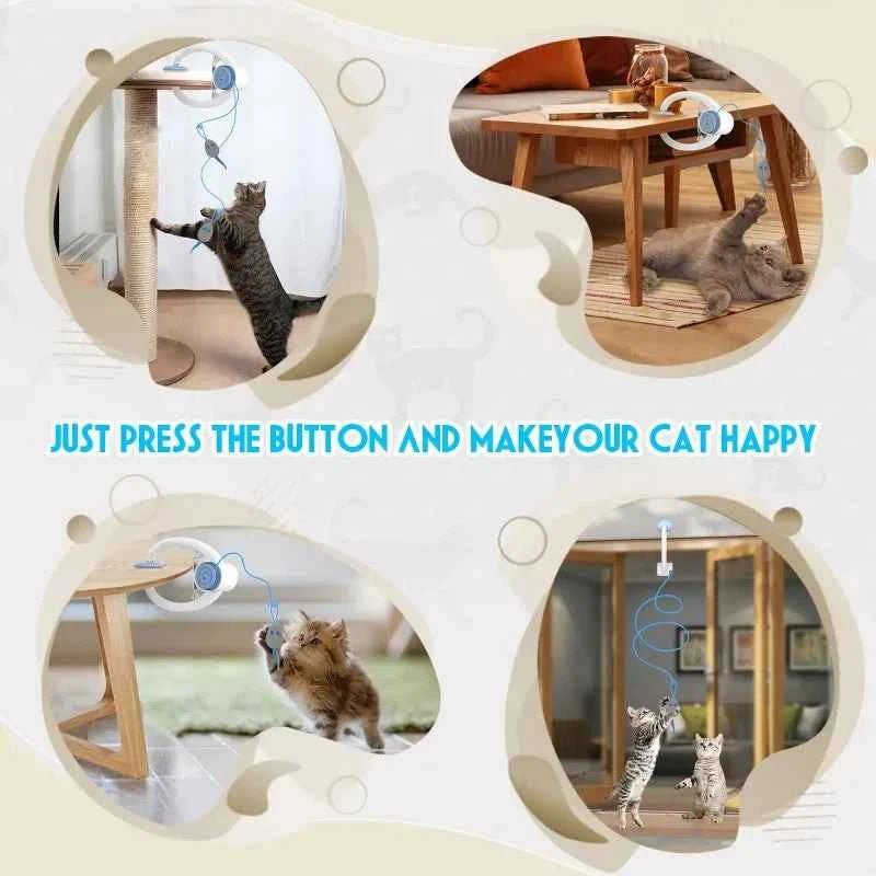Interactive Auto-Rebound Cat Toy with Catnip Mice - Indoor Kitten Teaser by Souths Cheap Stuff