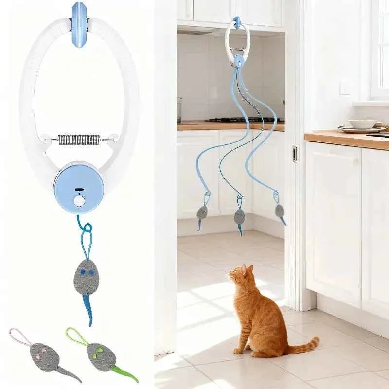 Interactive Auto-Rebound Cat Toy with Catnip Mice - Indoor Kitten Teaser by Souths Cheap Stuff