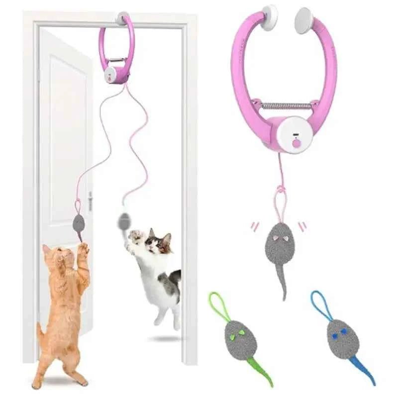 Interactive Auto-Rebound Cat Toy with Catnip Mice - Indoor Kitten Teaser by Souths Cheap Stuff