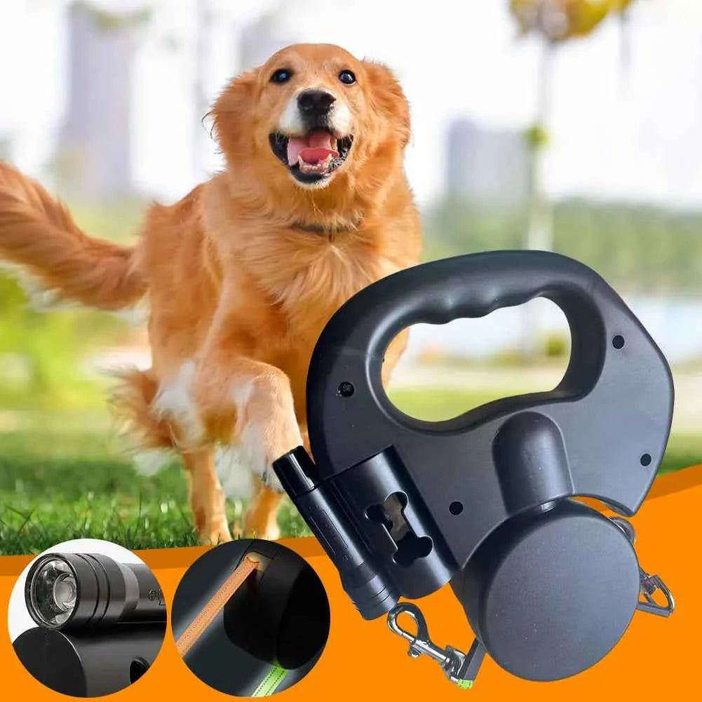 Dual-Handle LED Retractable Dog Leash for Small Medium Dogs by Souths Cheap Stuff