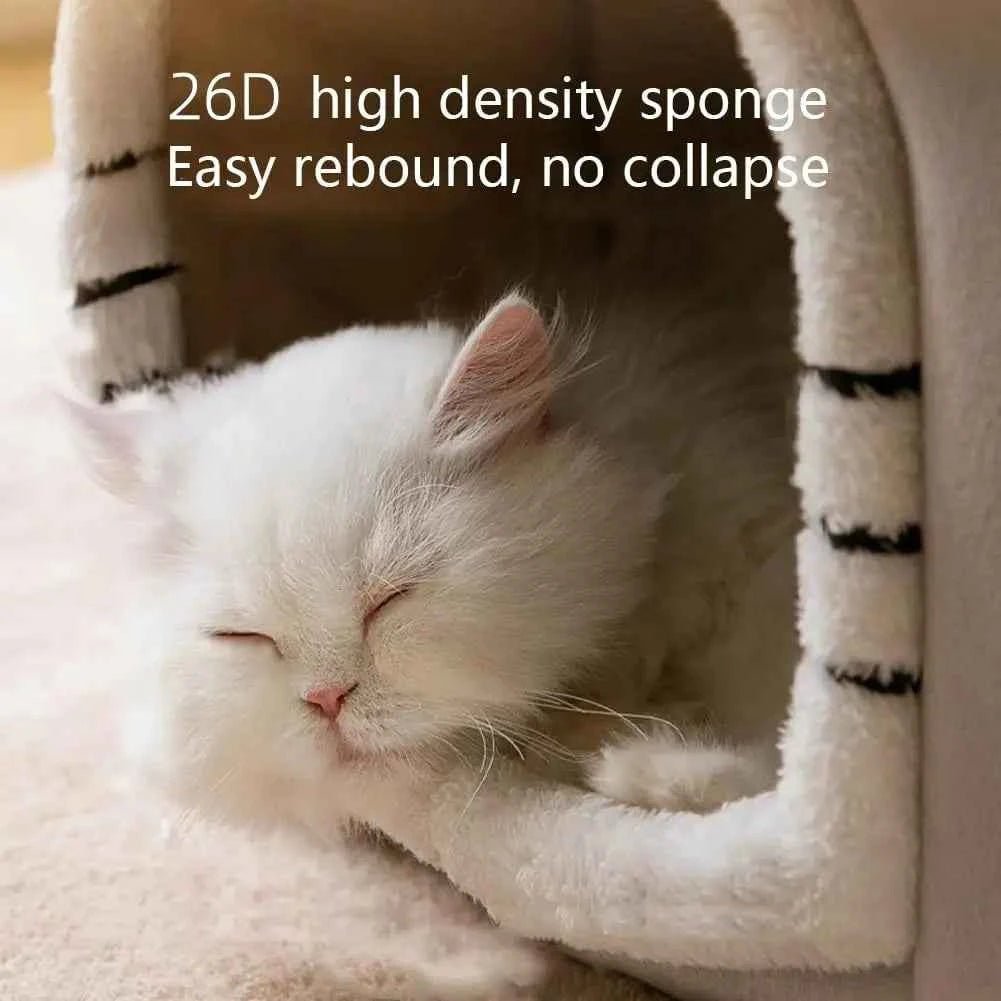 Foldable Double Roof Pet House, Cozy Indoor Cat Nest, Portable Dog Kennel by Souths Cheap Stuff