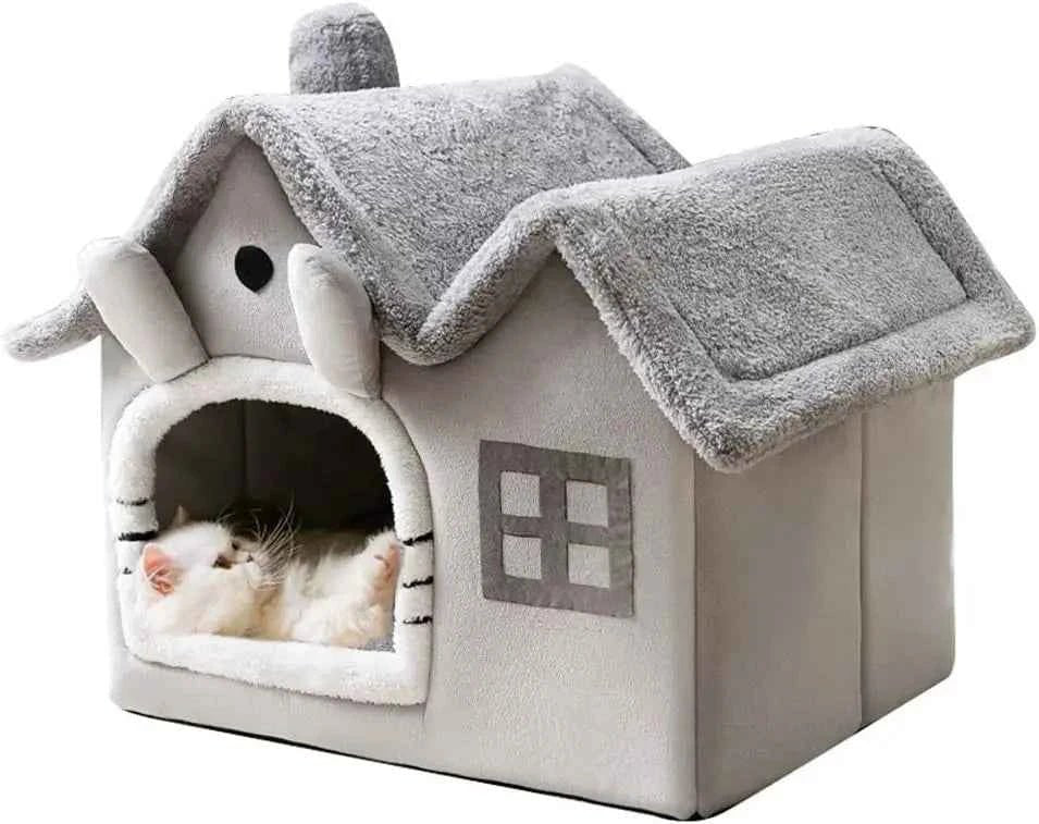 Foldable Double Roof Pet House, Cozy Indoor Cat Nest, Portable Dog Kennel by Souths Cheap Stuff